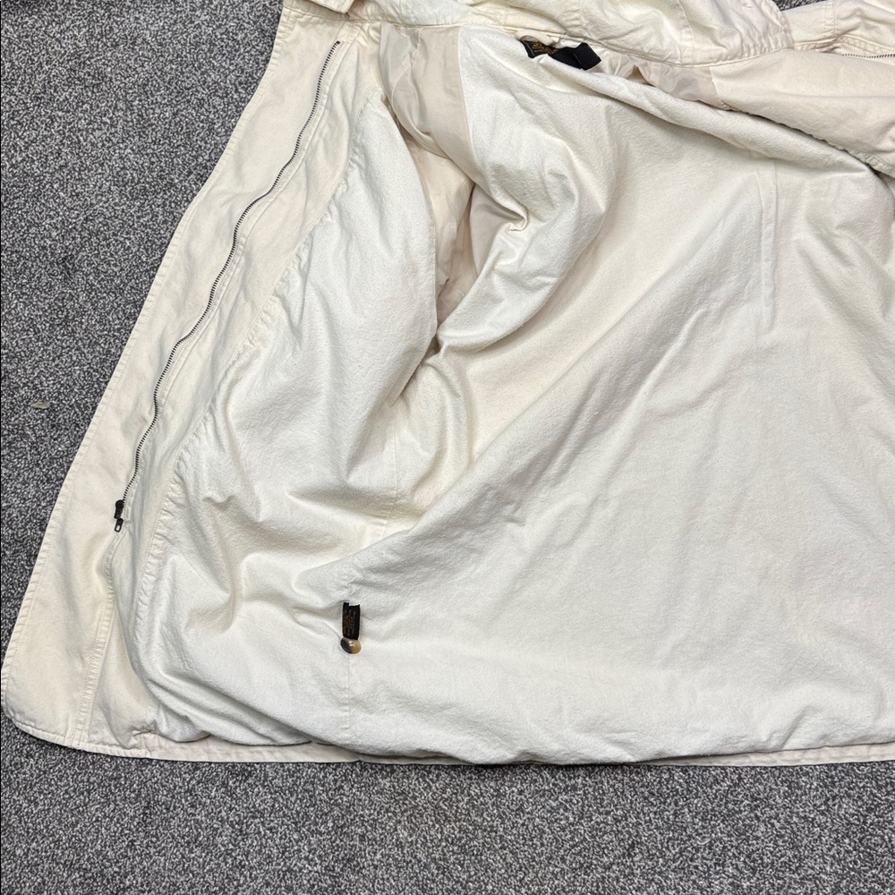 Vintage Eddie Bauer Hooded Toggle Beige Cargo Chore Jacket Size Large - Picture 9 of 11